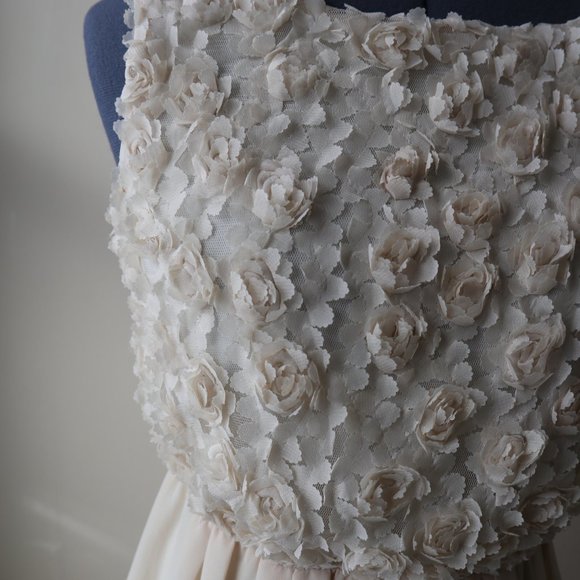 Alythea Floral Applique Mini Dress in Cream - Picture 2 of 12